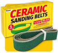 6 Pack 2 x 42 Inch Zirconia Ceramic Sanding Belts Kit – 40, 60, 80, 100, 120, 180 Grits Premium Metal Grinding Belts for Knife Sharpening, Stock Removal, and Bevel Work