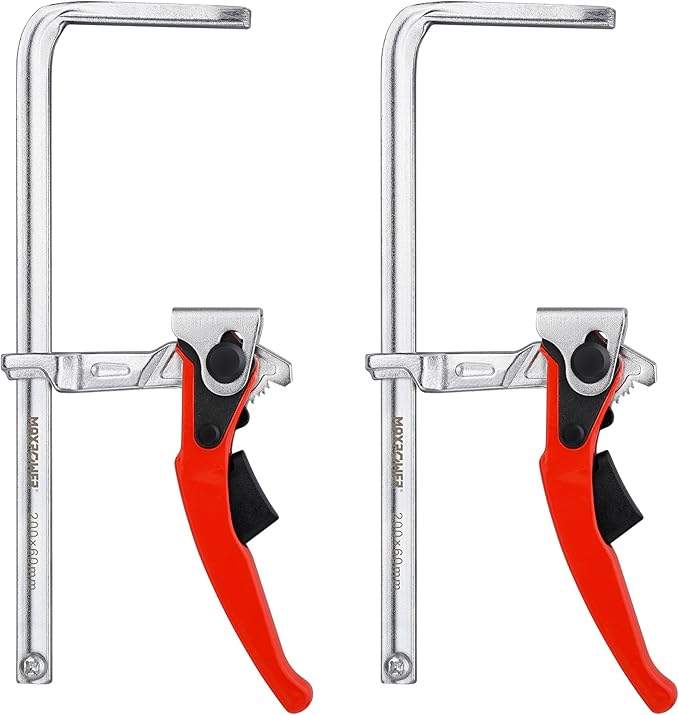 MAXPOWER Ratcheting Table Clamp, Quick Release Clamp For MFT and Guide Rail System, Bar Clamp with 7 7/8" Capacity x 2 3/8" Throat Depth, 530 lbs Clamping Force - 2 Pack