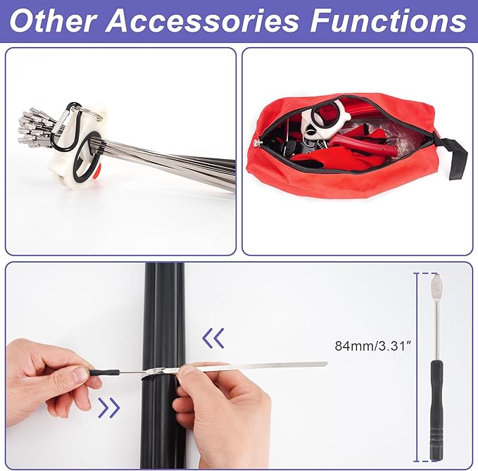 RUTU Stainless Steel Zip Tie Gun Set, All-in-one Stainless Steel Cable Tie Gun Set with 150pcs Zip Ties, Adjustable Resistant Heavy Duty Cable Ties for Exhaust Pipes Automotive Poultry Fence