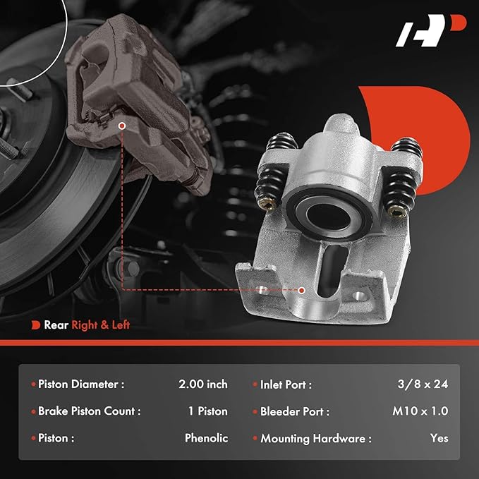 A-Premium Disc Brake Caliper Assembly Without Bracket Compatible with Select Ford and Lincoln Models - For F-150 2004-2011, Lobo 2005-2009, Mark LT 2006-2008 2010-2011 - Rear Driver and Passenger Side