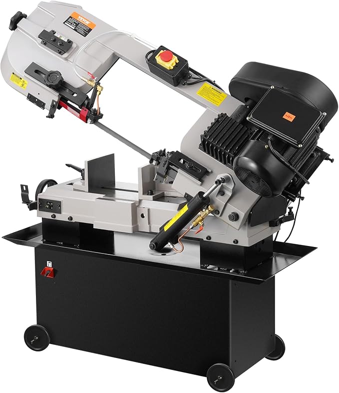 VEVOR Metal Horizontal Band Saw, 7 x 12 in Rectangular Cutting Capacity, 110/220V Metal Vertical Cutting Bandsaw with 1.1 kW Motor, 0-45° Angle Adjustment, Variable Speed, for Metal, Wood, and Plastic