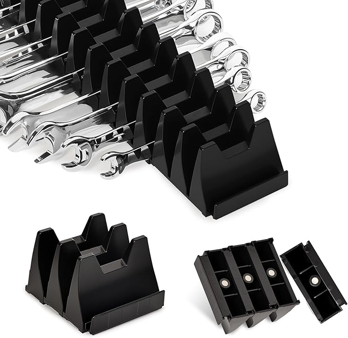 84PCS Magnetic Modular Wrench Organizer Wrench Holder - Wrenchs Tool Organizers for Tool Drawer Storage, Wrenchs Rack with Metric SAE Labels, Tool Storage Set Holder Festival Mechanics pcs