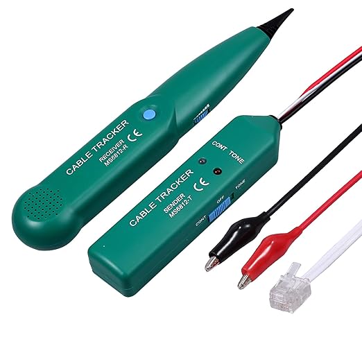 Proster Cable Tracker RJ11 RJ45 Wire Tracer Ethernet Tracker Telephone Tone Generator Line Toner Tester for Network Telephone Line Continuity Tester