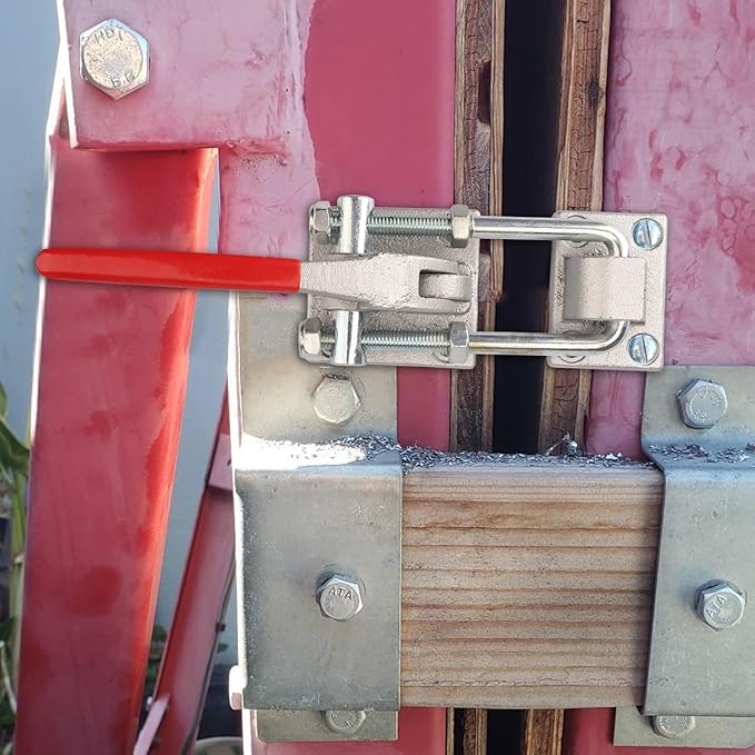10.2 Inch 2 Pack Heavy Duty Large Toggle Clamp Latch, 7700Lbs Holding Capacity, Tire Carrier Latch, Self-Lock U-Bolt Adjustable for Trailer Latch, Machine, Smoker Lid, latches Hardware, by GENHAKON.