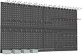WALMANN Metal Pegboard Kit with Accessories for Wall, Garage Tools Storage Pegboard System for Garage, Workbench, Modular Peg Board Tool Organizer Board with Hooks(Black)