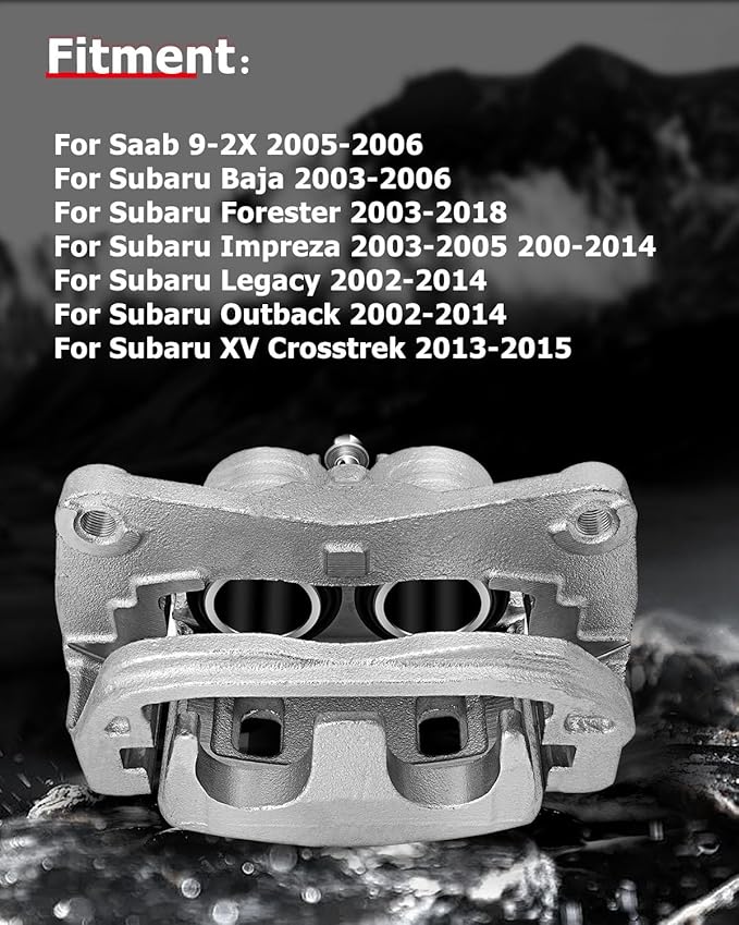 cciyu Front Right Brake Caliper Assembly w/Bracket 19B2682B For Saab For 9-2X,For Subaru For Baja/For Forester/For Impreza/For Legacy/For Outback/For XV Crosstrek