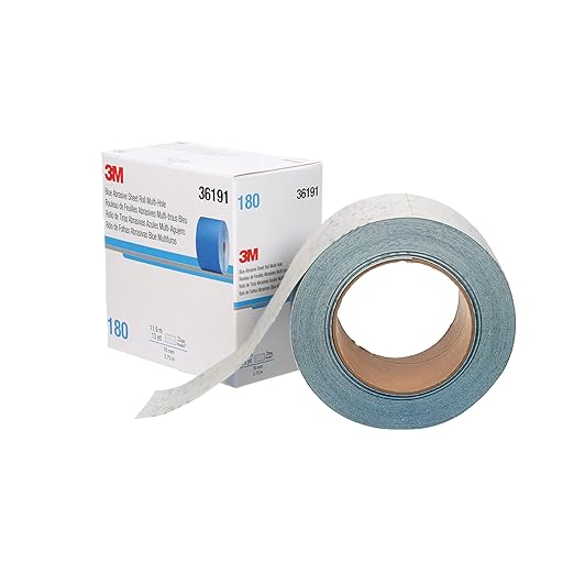 3M Hookit Blue Abrasive Sheet Roll, 36191, Multi-Hole, 2.75 in x 13 yd, 180+ Grade, Automotive Sanding Roll Sandpaper for Coating Removal, Body Repair, Auto Sanding