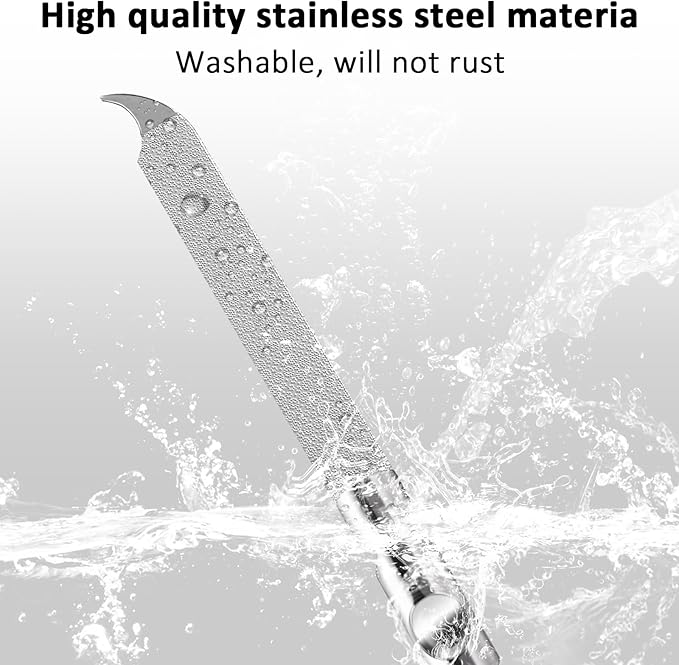 Metal Nail Files for Natural Nails, Mabor 2Pcs Stainless Steel Fingernail File with Pointed Tip Professional Double Sided Curved Filer for Nails Travel with PU Leather Case