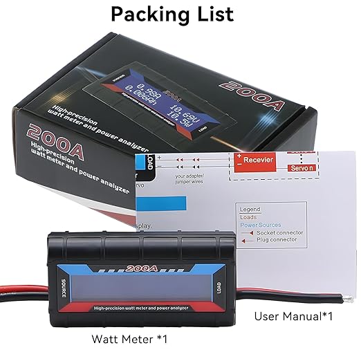 60V 200A Watt Meter Power - High Precision Power Monitor Power Consumption Meter Battery Analyzer Tester with Digital LCD Screen for RC Solar Wind Power Ebike(12000W) (60V200A)