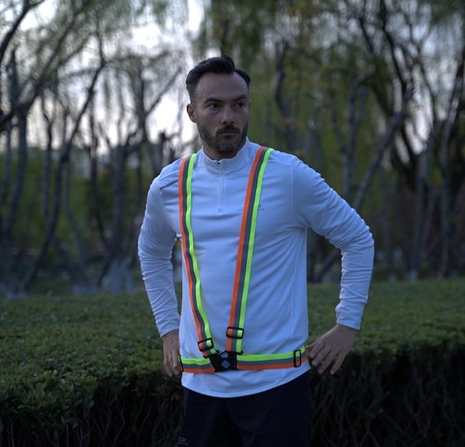 Dazonity High Visibility Safety Vest,10 Packs,Yellow & Orange,Lightweight,Adjustable & Elastic Vest,Hi Vis Reflective Strips, Fit for Men & Women, Construction,Cycling, Runnning, Surveyor,