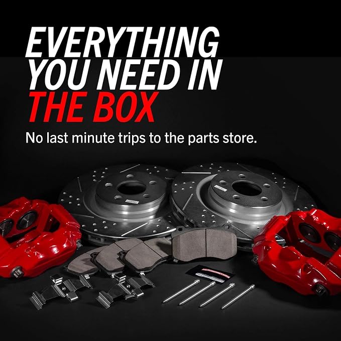 Power Stop KC5482 1-Click Performance Brake Kit with Caliper For Toyota Avalon 2005-2007, Toyota Camry 2005-2006, Toyota Solara 2004-2008 [Model Specific]