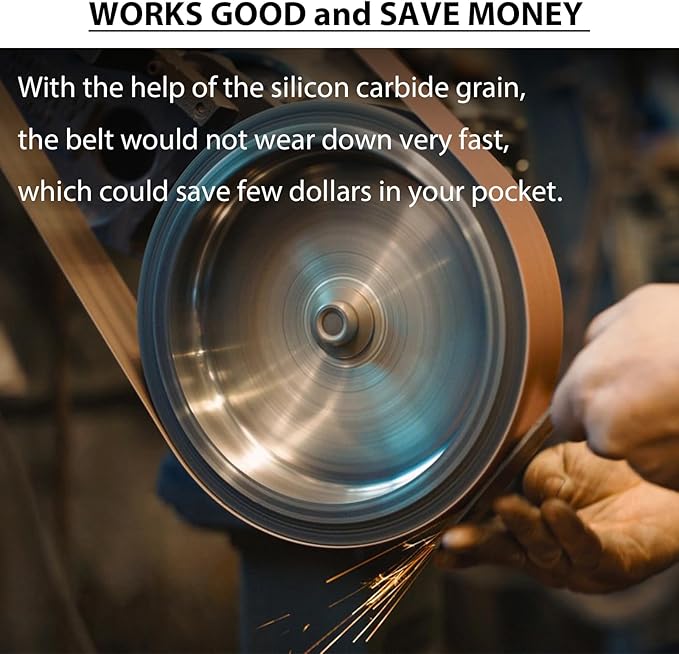 Donanim 2x48 Fine Sanding Belts, 6 Pack Belt Sander Knife Sharpening Belts 2 inch x 48 inch 600 800 1000 Grit Silicon Carbide Sanding Belts for Stone Glass Metal Grinding
