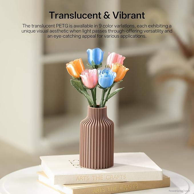 ANYCUBIC PETG Filament 1.75mm, 3D Printer Filament, Translucent and Vibrant, Dimensional Accuracy +/- 0.02mm, Print with Most FDM 3D Printers, 1KG Reusable Spool, Clear Olive