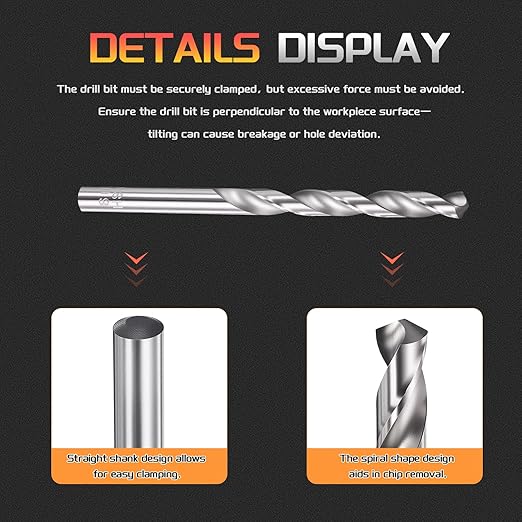 Drill Bit, 6mm Cutting Diameter, 4241 HSS 118° Cutting Angle Uncoated Bright Versatile Jobber Bits - (Applications: for Drilling Plastic Wood Soft Metal), 10-Pieces