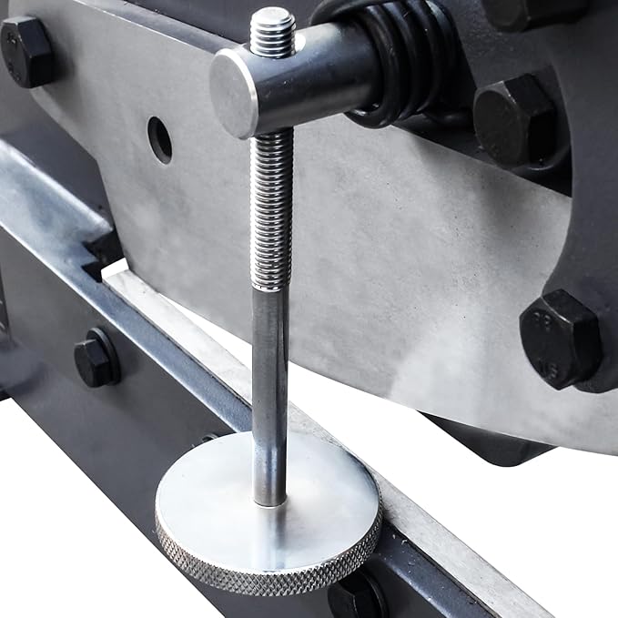 KAKA INDUSTRIAL Manual Metal Shear HS-12, 12 inch Throatless Cutting Machine for Sheet Metal, Plate Steel and Round Bars - Portable Workbench-Mounted Tool