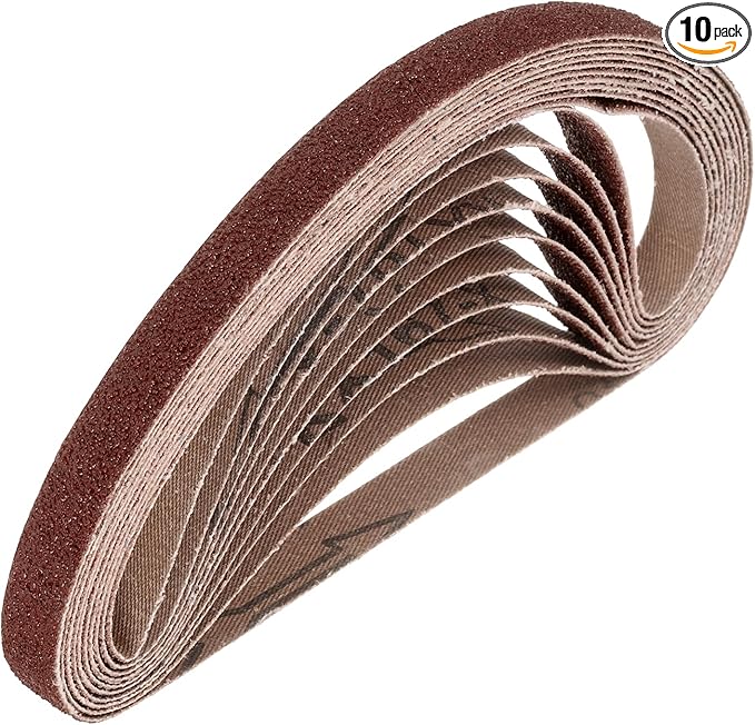 HARFINGTON 1/2 x 18 Inch Sanding Belts, 10 Pcs 40 Grits Aluminum Oxide Abrasive Belt Sander File Belt for Woodworking, Metal Polishing, Knife Sharpener