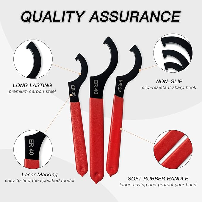 JANNO 6PCS Spanner Wrench Set, Premium Shock Spanner Wrench, Coilover Wrench, Alloy Steel Hook Spanner Wrench for Suspension System and Shock Adjustment