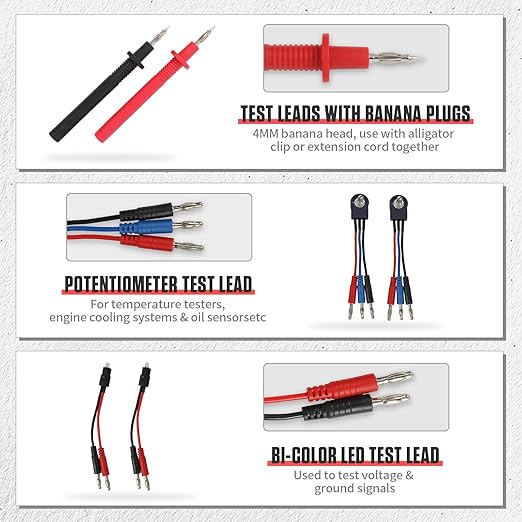Electrical Multimeter Test Lead Set - BELEY 92PCS Automotive Circuit Terminal Test Leads Diagnostic Wiring Tool Kit with Alligator Clips and SRS Connector for Car Diagnostics, Testing and Repair