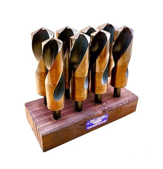 Drill Hog Jumbo Silver Deming Drill Bit Set HI-Molybdenum M7 1-1/16" to 1-1/2"