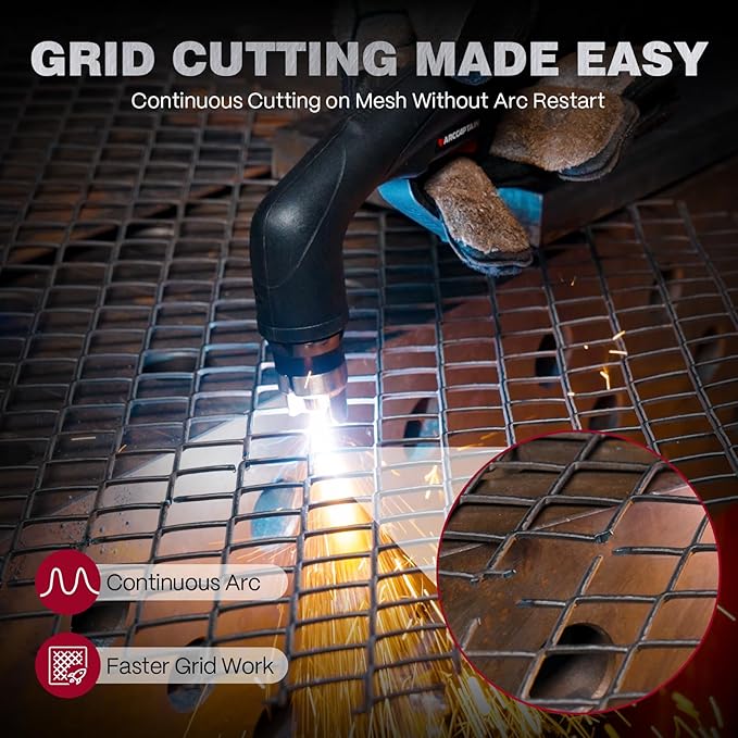 ARCCAPTAIN iControl [Non-HF] Plasma Cutter CUT55 MP with APP Control, 55Amp Blowback Pilot Arc, 120V/240V, Upgraded LED Display, Grid Cutting, Rust Removal, Plasma Gouging, Pressure Detection