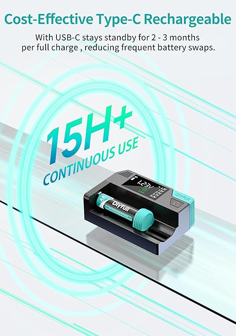 Universal Battery Tester, Dlypow Small Digital Battery Checker with LCD Display for Household Batteries AA AAA C D 9V 18650 CR123A LR44 CR2032 CR2 CRV3 1.5V/3V Button Cell Batteries, Cable Included