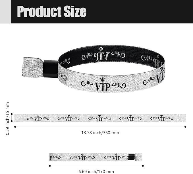 100 Colored Wristbands for Concerts & Parties - Lightweight, Disposable, Silver