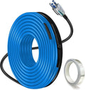 30FT Heat Tape for Water Pipes, Self-Regulating Heat Trace for Pipes with Thermostat Heating Cable for Metal Plastic Pex Pipes 120V 5W/FT