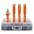 Dry Diamond Drill Bit Set - BGTEC 3pcs 3/8" 10mm Hole Saw and 1pc 4/5" Dimaond Chamfer bit for Granite Marble Porcelain Ceramic,Vacuum Brazed Diamond Core Drill Bit Kit