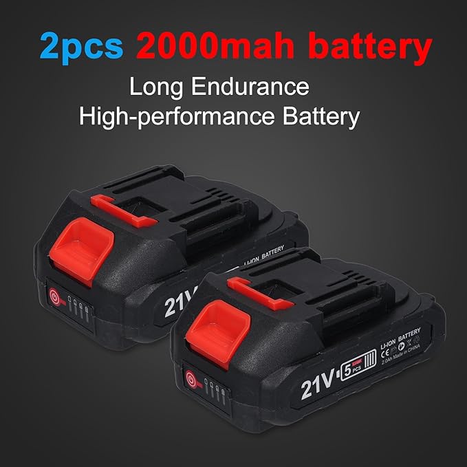 Cordless Angle Grinder Kit, 19000rpm Brushless Mini Angle Grinder with 2PCS 2000mAh Battery & 7pcs Cutting Discs, 21V Electric Cordless Grinder Tool for Metal Wood Polishing Rust Removal
