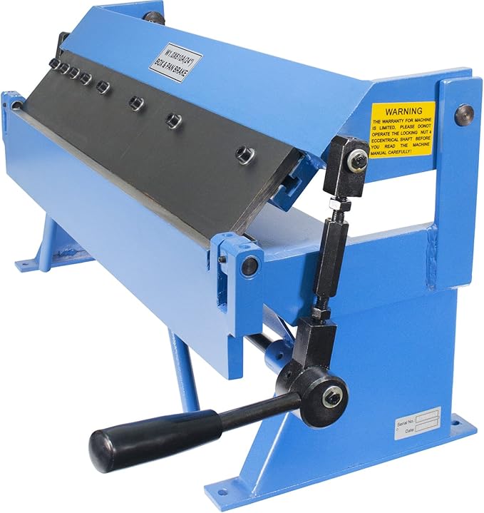 Erie Tools 24" Pan and Box Brake with Adjustable Removable Fingers 20-Gauge Steel / 16-Gauge Aluminum Capacity 0–135° Bend Range Bench Top Sheet Metal Brake for Forming Bending & Fabrication