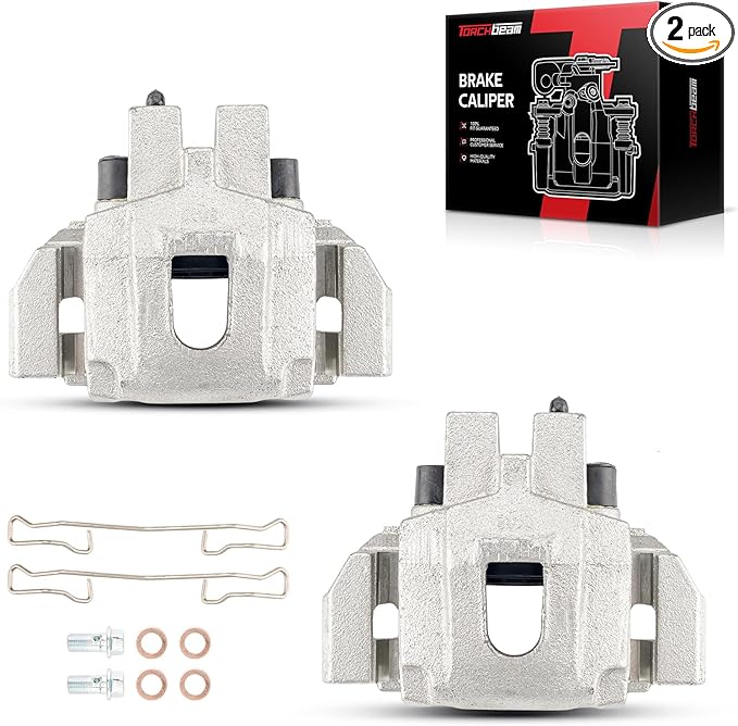 Torchbeam 2PCS Rear Driver and Passenger Side Brake Caliper for Jeep for 1999-2004 Grand Cherokee Disc Brake Caliper Assembly with Bracket Replace #18B4819+18B4818