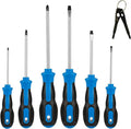 Magnetic Screwdriver Sets 6 PCS,Craftsman Screwdriver Set with Bag,Flat Head Phillips Screwdriver, Non-Slip Cushion Grip for Repair Home Improvement,Blue & Black