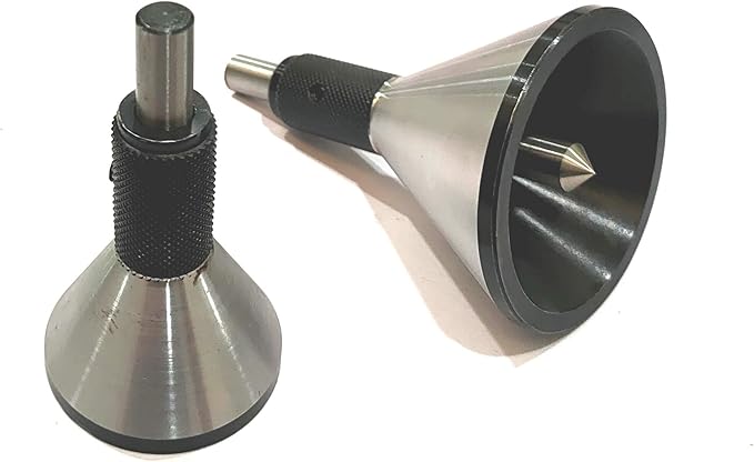 Engineer Machinist Bell Punch Hand DIY Tool for Center Finding on a Round Bar- Accurate & Precise (Metal, SET OF BOTH)