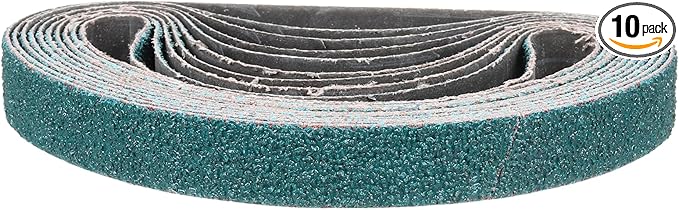 3/4 x 18 Inch Sanding Belt, 10 Pcs 36 Grit Zirconia Knife Sharpener Belts Work Sharpening for Belt Sander Knife Carving Tool Metal Working