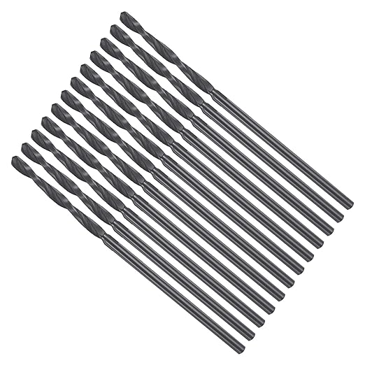 Drill Bit, 1.4mm Cutting Diameter, 4241 HSS Nitriding Black 118° Cutting Angle Versatile Jobber Bits - (Applications: for Drilling Plastic Wood Soft Metal), 12-Pieces