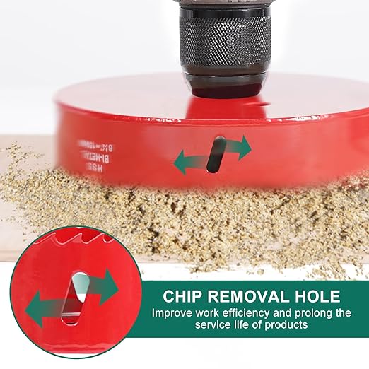 HYCHIKA 6-1/4 Inch/159mm Hole Saw,Bi-Metal Cutter Hole Max Cutting Depth 32mm with 1 Arbor Drill Bit for Wood Cutting Cornhole Plastic Drywall Boards Fiberboard