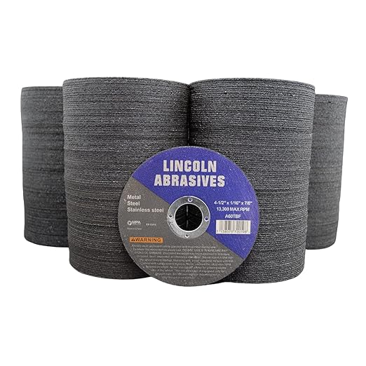 400 Pc 4.5" x 1/16" x 7/8" Cut-Off Wheels Lincoln Abrasives Metal & Stainless Steel
