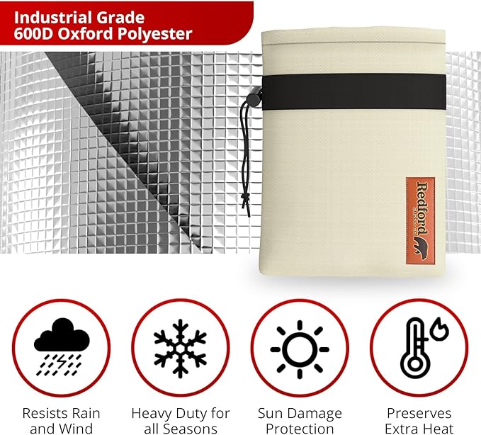 Redford Supply Co. Cold Snap (0°F) 2 Pack Outdoor Faucet Covers for Winter Freeze Protection, 7.5"W x 9.5"H, Foam Spigot Covers Winter Insulated, Outside Pipe Cover, Insulated Hose Bib Cover (Beige)