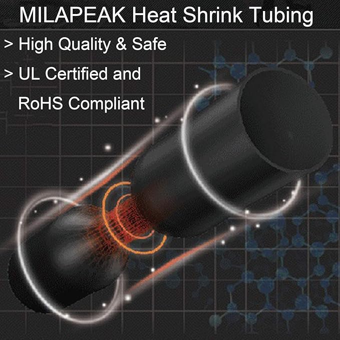 2 Pcs 1/2 inch (Diameter) Heat Shrink Tubing, 3:1 Adhesive-Lined Large Heat Wire Shrinkable Tube by MILAPEAK (4 Feet, Black & Red)