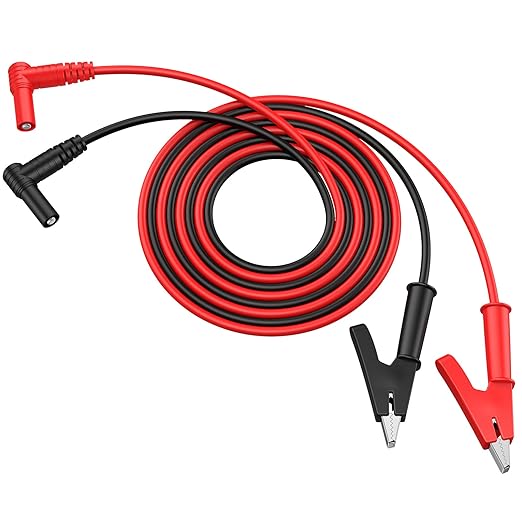 Proster 4mm Banana Plug to Alligator Clip - 15A 1000V Pure Copper Flexible Electrical Test Cable One Meter for Multimeter Electrical Clamp Meter Testing