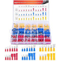 Nilight 840pcs Mixed Quick Disconnect Connector Butt Splice Ring Fork Spade Bullet Piggy Back Insulated Terminal Crimp Assortment Kit for Automotive Wiring Projects