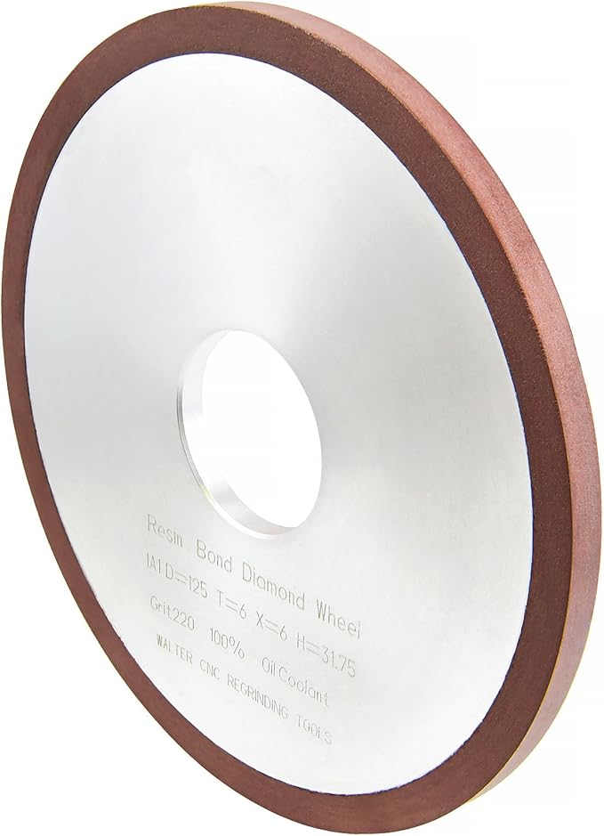 MaxTool Dia 5" 1A1 Diamond Plain Wheel Abrasive Grinding Wheel Thick 1/4" Grit#220 Resin Bond; NDR1A1D5T06X6G22