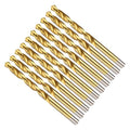 Drill Bit, 15/64" Cutting Diameter (5.953mm), 4241 HSS TiN Coated 118° Cutting Angle Versatile Jobber Bits - (Applications: for Drilling Plastic Wood Soft Thin Metal), 10-Pieces