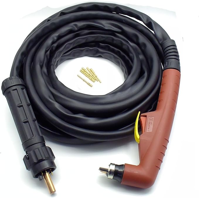 IPT-60 PT-60 PTM-60 IPTM-60 60A Non-HF Pilot Arc Plasma Hand Torch 25' Replacement Fits Everlast PowerPlasma 50s 52i 62i plasma cutter torch Central Connector (PTM60 25' Hand)