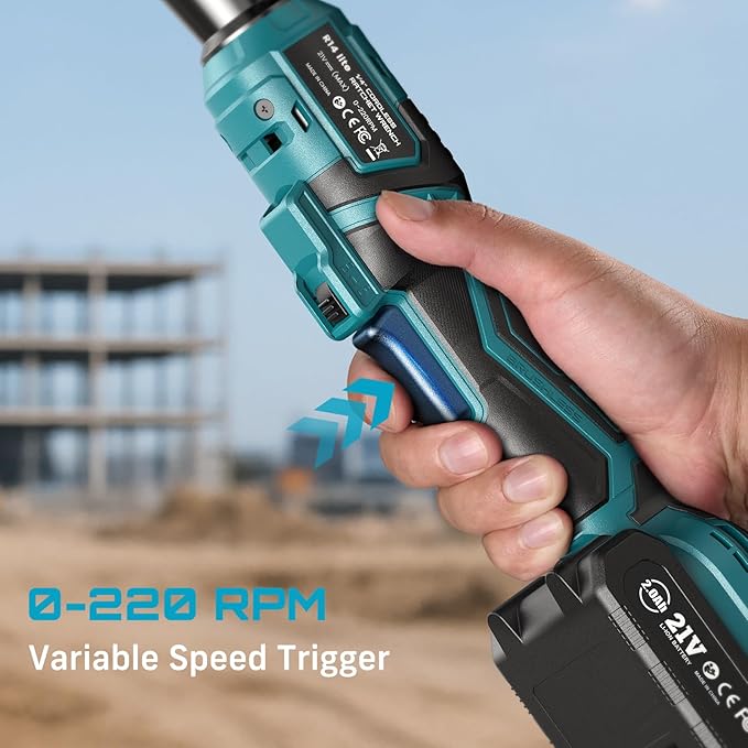 Seesii Cordless Electric Ratchet Wrench: 50Nm Torque 220RPM, 1/4" Power Ratchet Set w/ 2×2.0Ah Batteries, 5 Sockets, Fast Charger, 3" Extension, Carrying Bag - for Auto Repair, DIY, Motorcycle