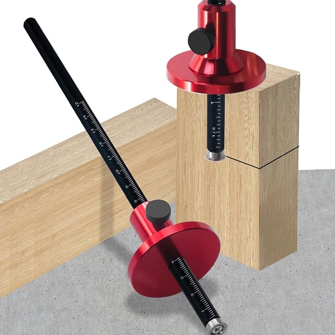 Garosa Wheel Marking Gauges Woodworking Scriber Line Marker Wood Tenon Scriber Metric Inch Scales Woodworker Alloy Blade Wheel Marking Indicator