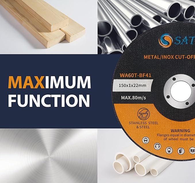 S SATC Cutting Wheel 6 in 6" x.045 x7/8" Cut Off Wheels for Metal 25 PCS Cutting Discs Fits Angle Grinder Concrete Accessories Saw Grinder Metal Cut Tools Grinder Attachment