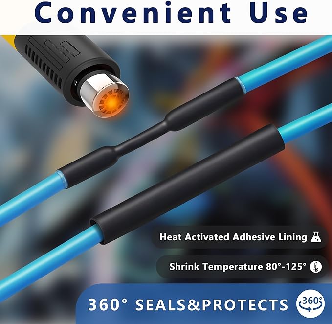 Heat Shrink Tubing 1/2 Inch, 3:1 Ratio Wires heat shrink tube, Dual Wall Adhesive-Lined Waterproof Shrink Wrap Tubing, 33FT White Industrial and Marine Grade Heat Shrink Wrap