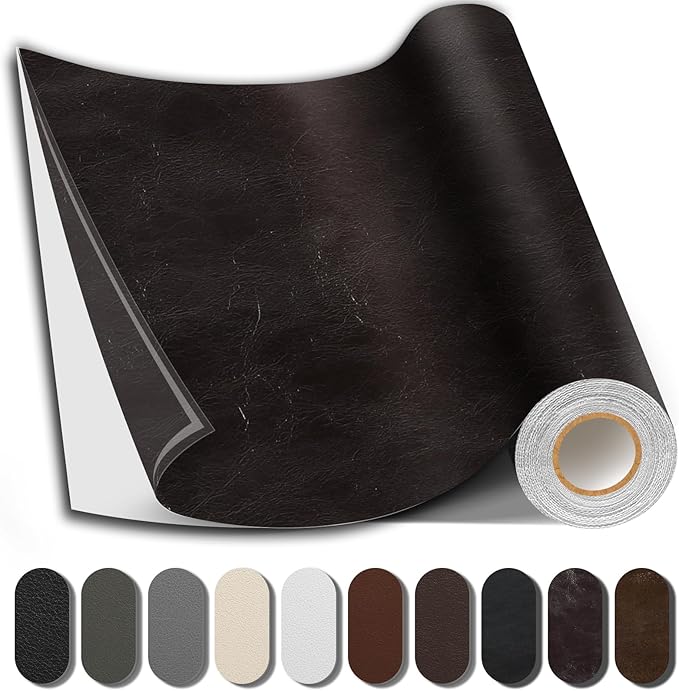 Leather Repair Patch, Strong Sticky Repair Patch Self Adhesive Waterproof, DIY Large Leather Patches for Couches, Furniture, Sofa, Car, Chair (Coffee, 3.5X79 inch)