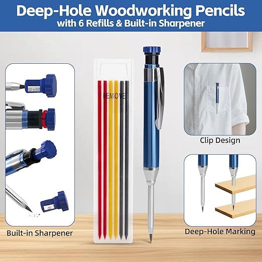 7inch Rafter Square and 12inch Combination Square Set -CNC-Machined Aluminum Alloy,Heavy Duty Carpenter Square for Woodworking and Home DIY